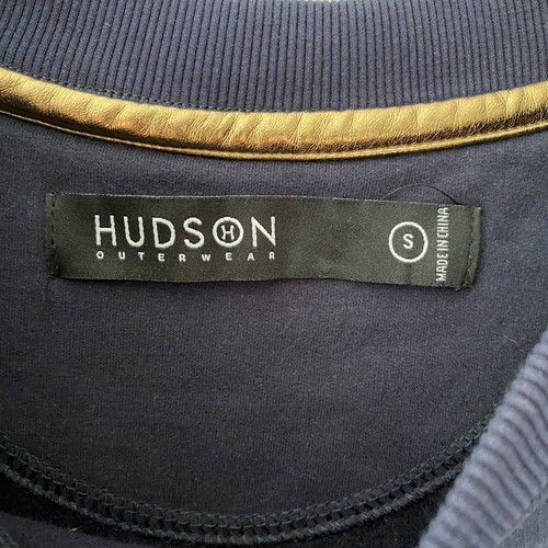 Hudson Outerwear Herren schwarz abnehmbarer Reißverschluss amerikanische Flagge Design Sweatshirt Größe S - Bild 3 von 9