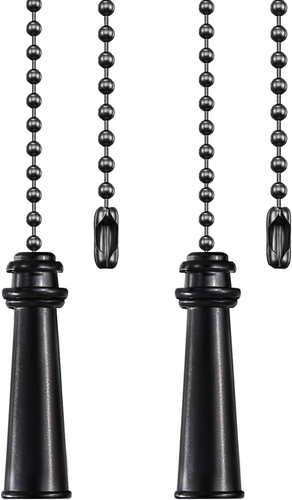 2Pack Metal Ceiling Fan Pull Chains, 12Inch Black Heavy Pulls Pendant Decorative - Picture 10 of 12