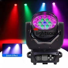 new 3 ring pixel 19x15w rgbw 4in1 zoom beam wash light led moving head US