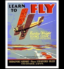 11x14 1930s Learn to Fly PHOTO Poster Print Curtiss-Wright Airplane Aviation Art