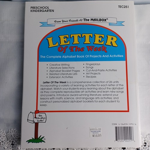 Letter Of The Week Pre K To Kindergarten Teaching Book Projects Activities - Picture 6 of 6
