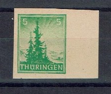 SBZ Th&uuml;ringen MiNr 94 AX bw U postfrisch ** vom Rand gepr&uuml;ft Str&ouml;h