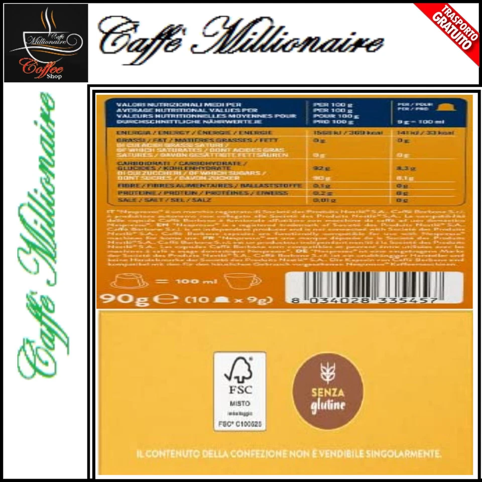 Tee Zitrone Kapseln Nespresso Caffè Borbone Aufguss Von Aromatisierter Schwarzer - Bild 4 von 4