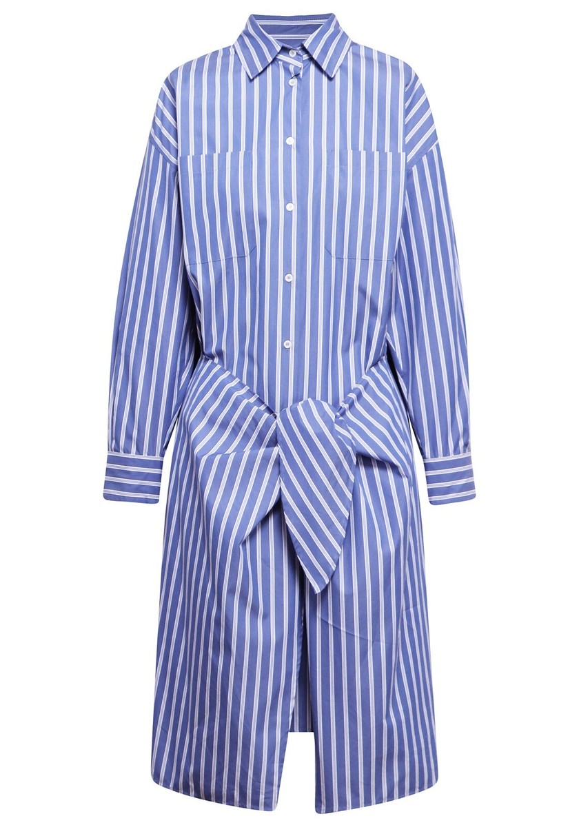 Poplin Max Mara Dress Blue ?Weekend MAX MARA Striped COTTON Poplin