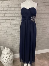 My Michelle Navy Blue Strapless Embellished Gown / Dress Size 7 (juniors)