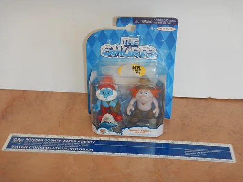 2013 JAKKS PACIFIC THE SMURFS MOVIE, SMURF FIGURE 2 PACK, HACKUS, NOS