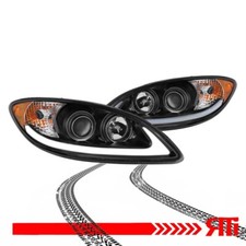 For 08-16 International Prostar Semi Truck Black Projector Headlights W/LED DRL
