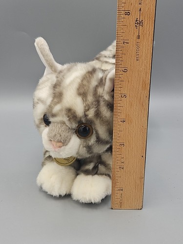 Peluche Aurora Miyoni Tots grigio bianco righe TABBY GATTINO 9" 2021 - Foto 8 di 9