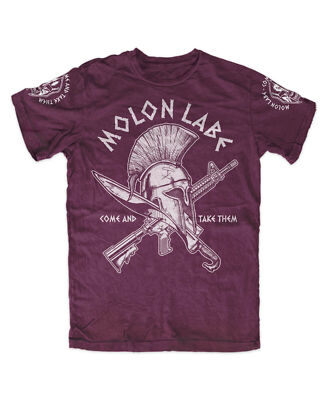 Molon Labe T-Shirt Burgund  Waffe Morale Isaf Navy Seals Operator SAS BW ISAF