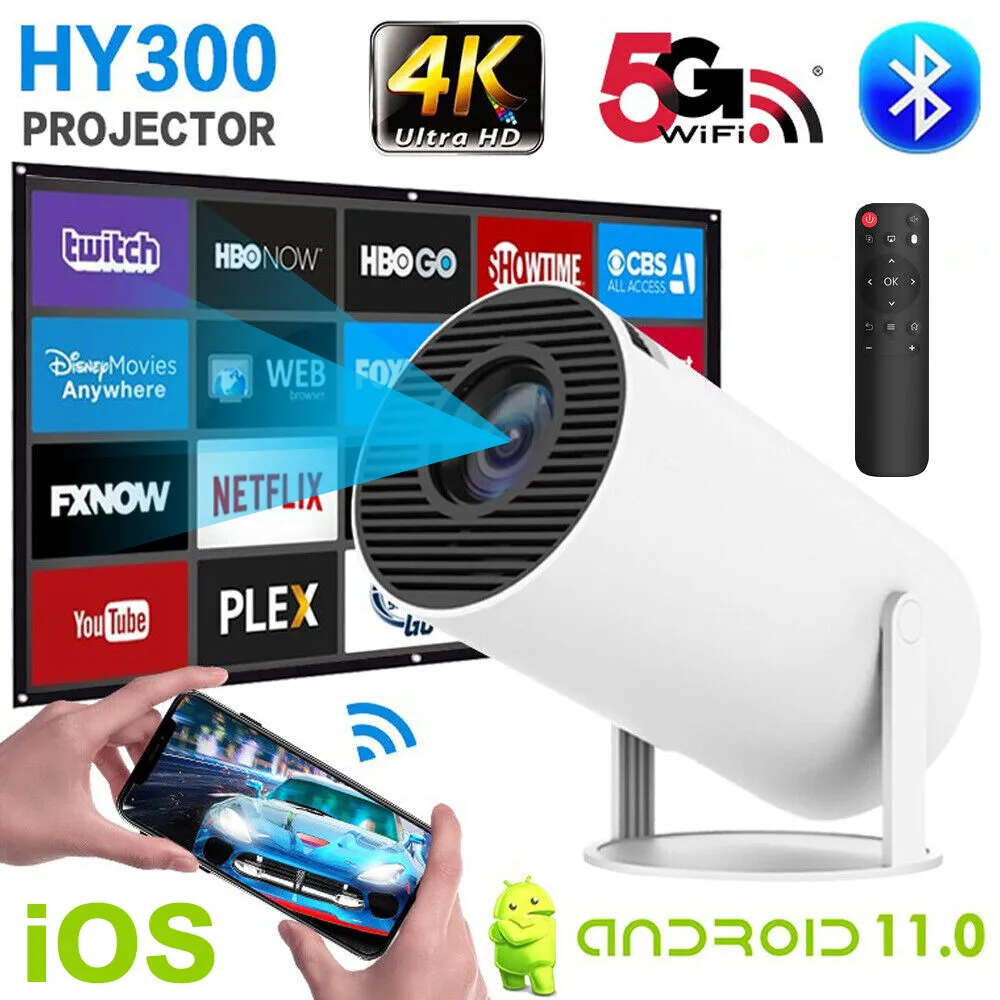 4K Mini Projector 10000 Lumen LED 1080P WiFi Bluetooth UHD Portable Home Theater-image