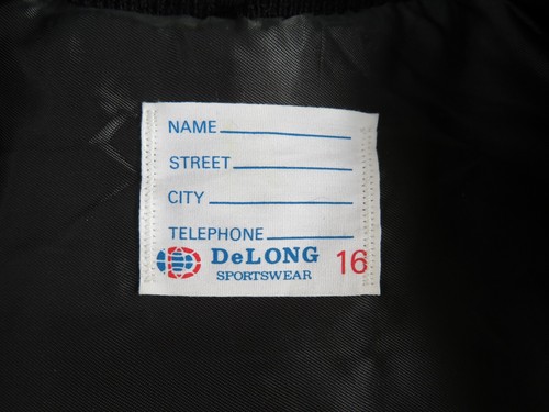 Vintage DeLong Lettermans College Jacke schwarz/weiß Größe 16 neu aus altem Lagerbestand - Bild 4 von 8
