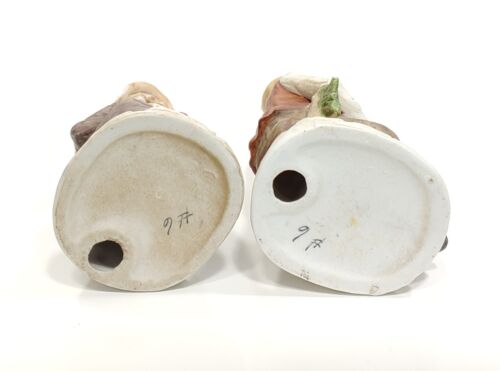 Vintage Bisque Porcelain Figurines Old Man w/Pitcher and Woman Preparing Food - Picture 5 of 5