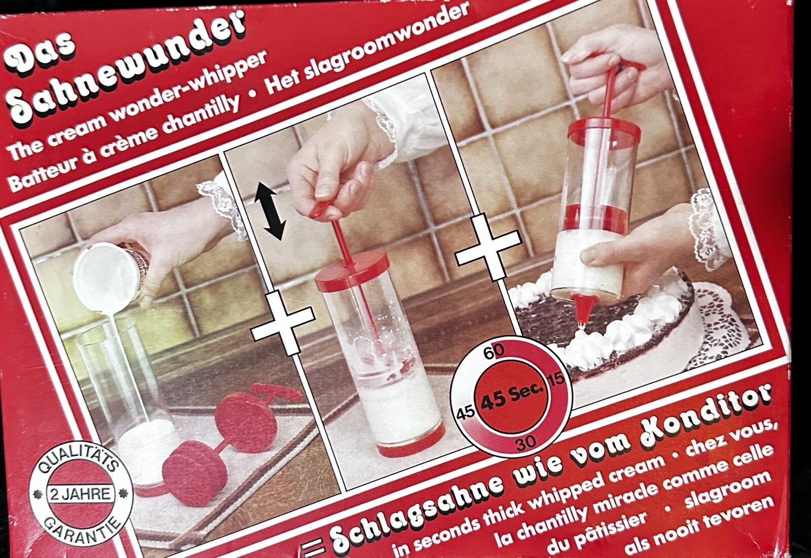 Vintage West Germany Whip Cream Maker for Cake Decor and Milk Frothing