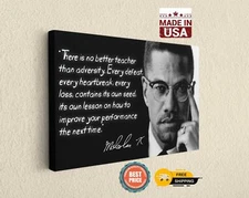 Malcolm's Quote No Better than Adversity Canvas Print - Canvas Poster