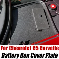 For Chevrolet C5 Corvette Battery Den Cover Plate Black Textured ABS Plastic NEW