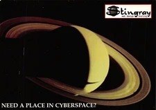 Saturn Planet Stingray Web Design Hosting Cyberspace Advertising Postcard Unused