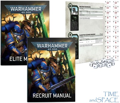 40K ELITE/REKRUTENHANDBUCH: Regeln, Missionen, Geschichten DATENBLÄTTER, LINEALE & WÜRFEL