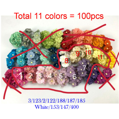 Customs Order - 110 MIXED 11 Colors (3/4'' or 2cm) Sweetheart Cottage Flower 