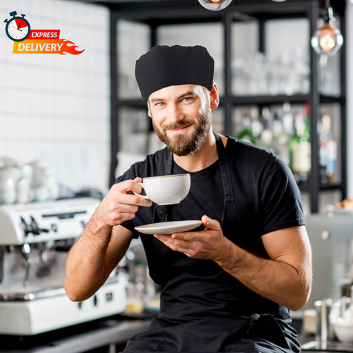 2Pcs Unisex Chef Hats - Adjustable Kitchen Caps for Cooking & Food Service - Bla - Picture 4 of 12