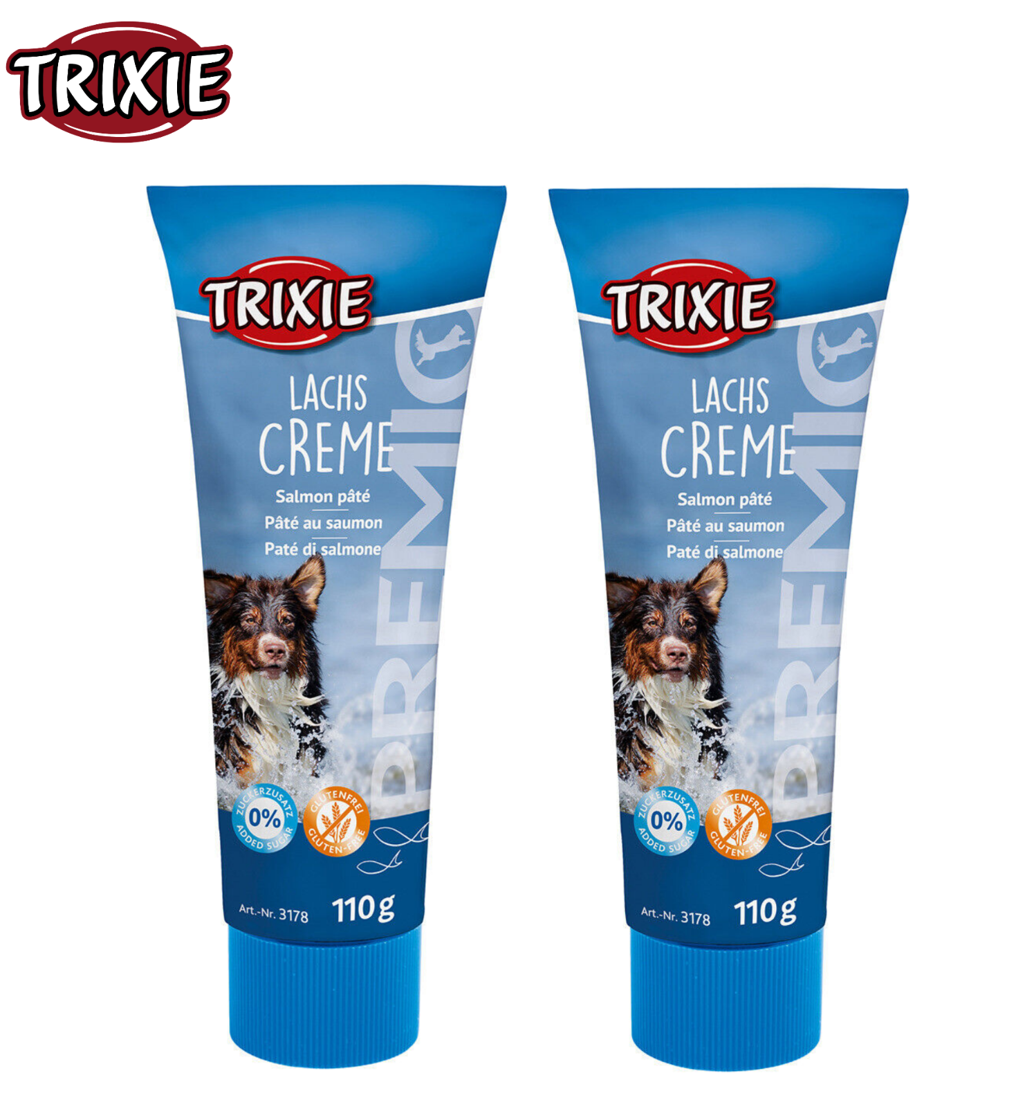 2 PACK TRIXIE PREMIO PASTE SALMON PATE DOG TREAT PASTE DELICIOUS SNACK 110G