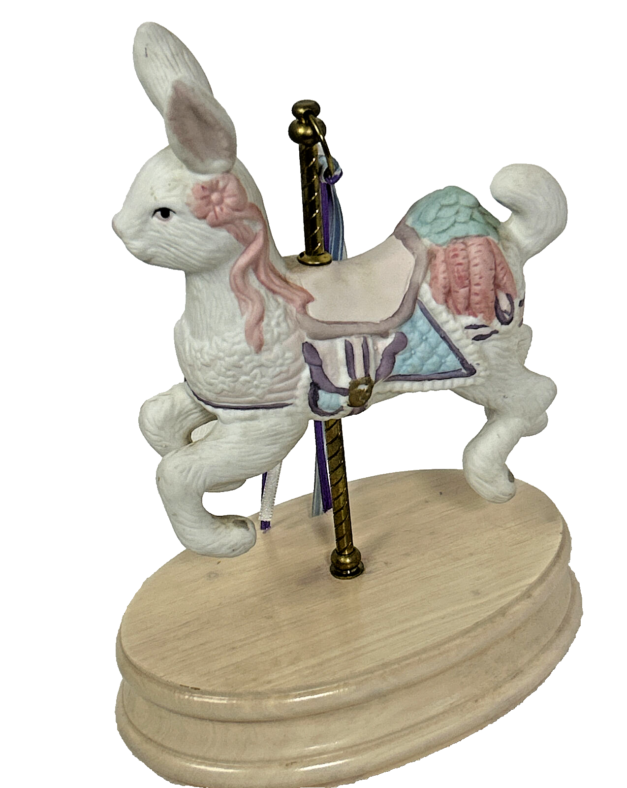 Vintage Easter Bunny Rabbit Carousel Music Box