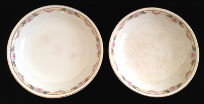 KT&K KTK Knowles Taylor China Ivory SV Roses Yellow Lot of (2) 7-1