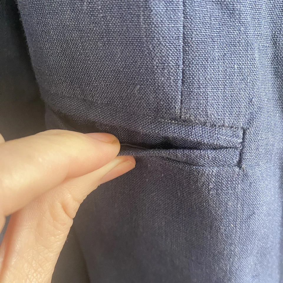 Joie Blazer женщин 2 синий 100% лен открытый передний - Изображение 4 из 4