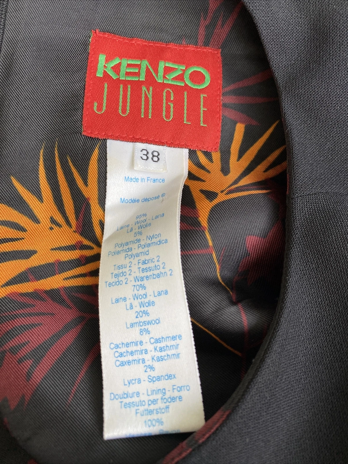 KENZO JUNGLE ABITO DONNA WOMAN DRESS VINTAGE JHD1631