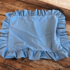 Blue Ruffled Standard Pillow Sham Country Cottage Chic Farmhouse
