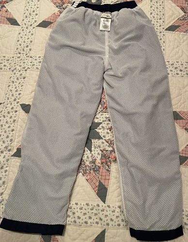 Vintage Nike Windbreaker Pants Navy Blue White Stripe Baggy Y2K Youth M (6) - Picture 6 of 7