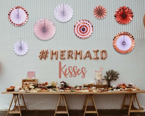Paper Fan SET Wedding Birthday Party Home Baby Shower Retro Photo Prop Decor - Picture 75 of 94