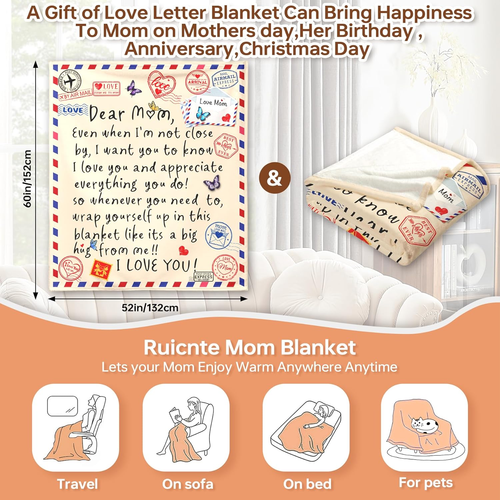 Mom Blanket Gift for Mother'S Birthday Day from Daughter,Throw Blankets 50X60 In - Picture 5 of 12