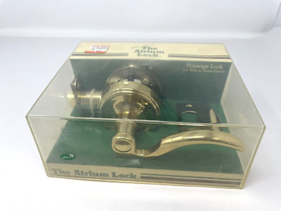 Vintage Solid Brass ''The Atrium Lock'' Passage Lock For Halls or Closet Doors