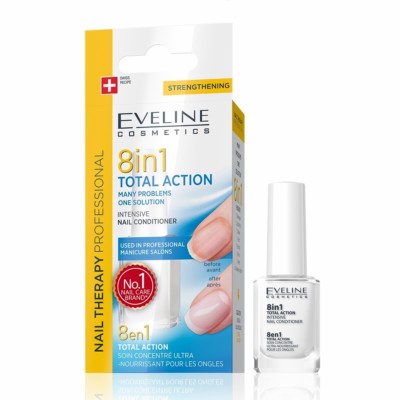 Intensive Nail Conditioner EVELINE 8 in 1 TOTAL ACTION - Nail Strengthener