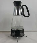 Pyrex MCM Mid Century Modern Coffee Pot 8 Cup Carafe Warmer Glass Vintage EUC