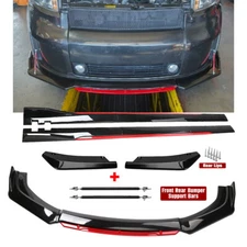 For Scion tc xb Front Bumper Lip Spoiler Splitter Side Skirt Glossy Black+ Red