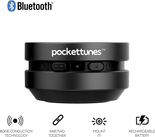 NEW POCKET TUNES INSTANT SPEAKERS BLUETOOTH PACK OF 2 BLACK As Seen on TIKTOK - Picture 2 of 7