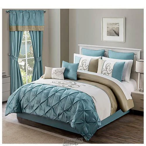 Hotel Collection 12-Piece Bed-In-A-Bag Blue and Green King 100% Polyester   - Image 2 of 2