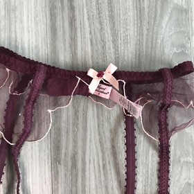 Agent Provocateur Garter Belt Womens XS Pink Lace Stretch Sexy Lingerie 