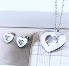 Women's Heart Stainless Steel Necklace set NWT