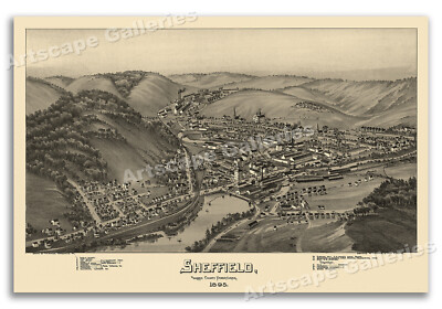 Sheffield Pennsylvania 1895 Historic Panoramic Town Map - 20x30