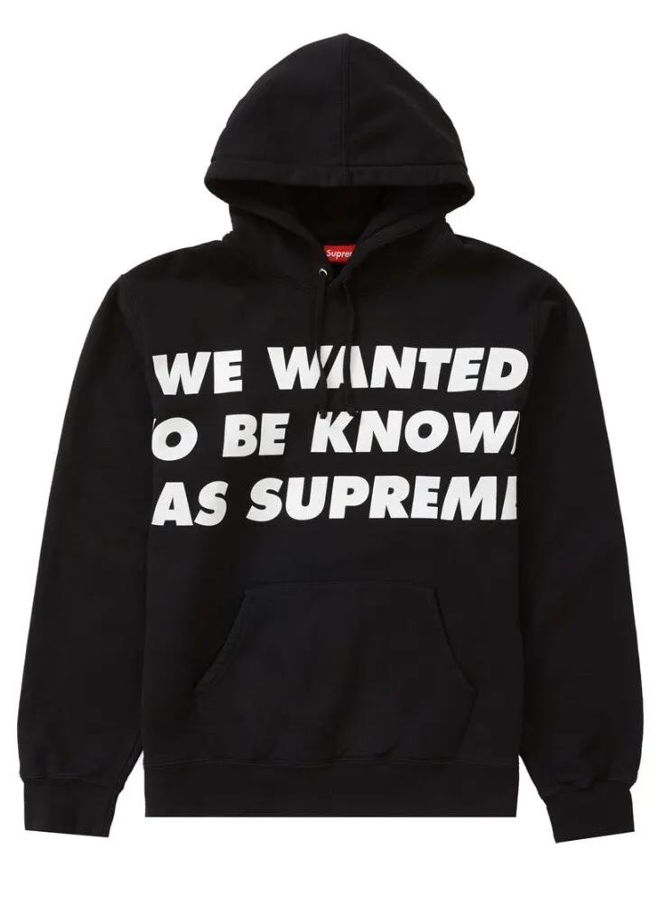 SUPREME KNOWN AS HOODED SWEATSHIRT, BLACK SIZE Large SS20 *(IN HAND*  AUTHENTIC)