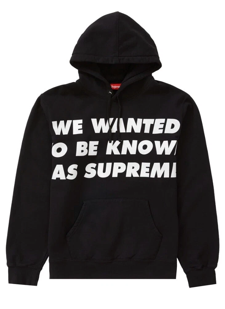 SWEATSHIRT À CAPUCHE SUPRÊME CONNU SOUS LE NOM, NOIR TAILLE GRAND SS20 * (EN MAIN* AUTHENTIQUE)