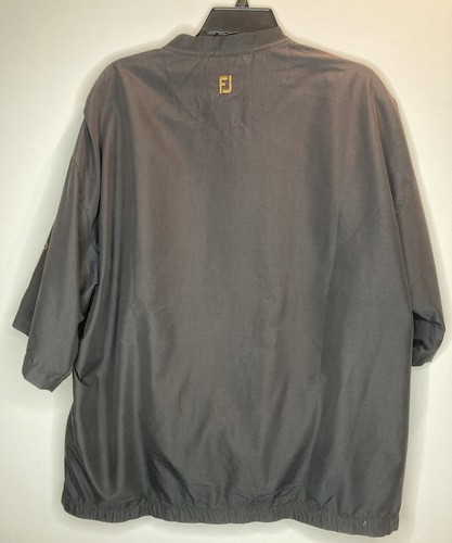 Footjoy FJ Golf Poliestere Manica Corta Grande Pullover Giacca a Vento Nero Pioggia - Foto 7 di 8