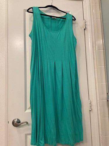 Jones of NY Aqua Sleeveless Pleated Maxi Dress so 2x
