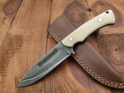 Custom Handmade Damascus Steel EDC Camping Survival Fixed Blade Hunting Knife - Picture 5 of 14