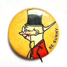 1896 Force Cereal Sunny Jim Character 1 7/8" Celluloid Pinback Button