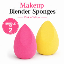 2 Pack Makeup Blender Sponges Pink Yellow Bea...