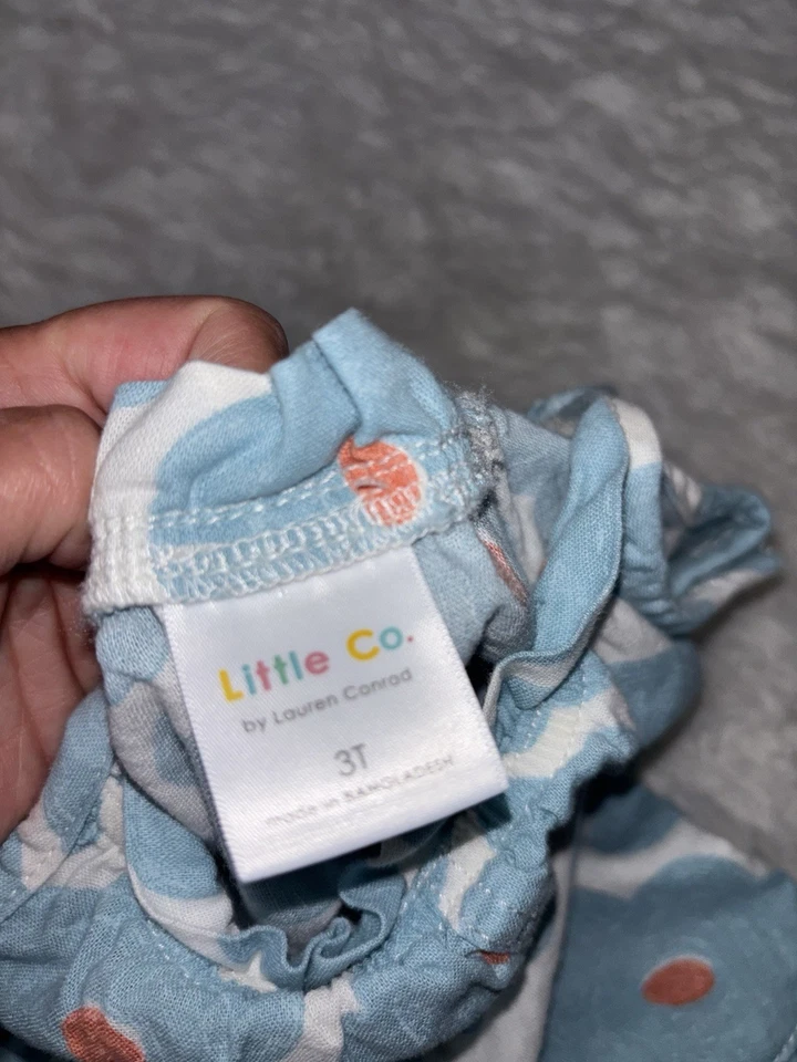 Little Co. de Lauren Conrad niñas talla Mameluco de mezcla de lino 3T. Lindo, Grt. Forma Foto 4 de 4
