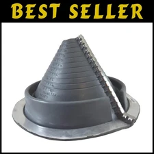 Round Base Pipe Flashing - Gray EPDM - Fits 2"-7-1/4" Pipes